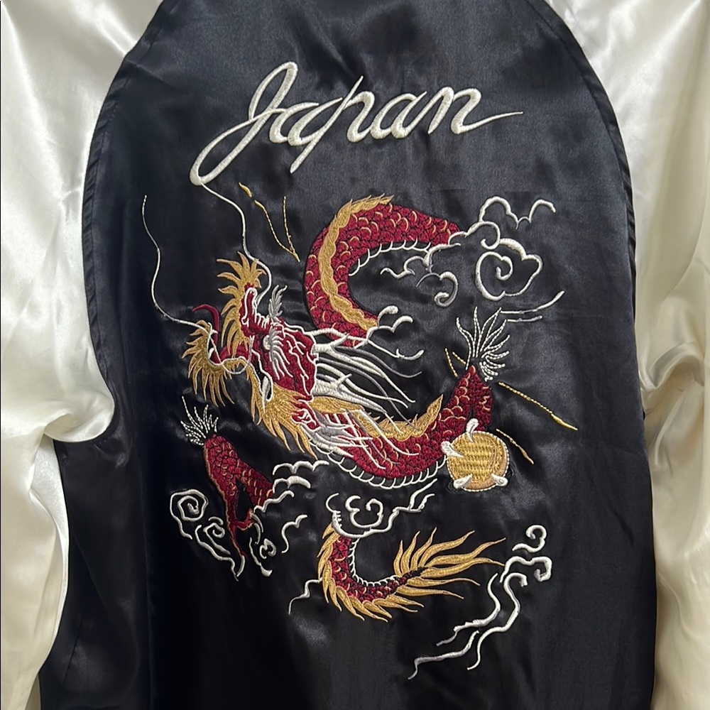 Embroidered Dragon Satin Jacket